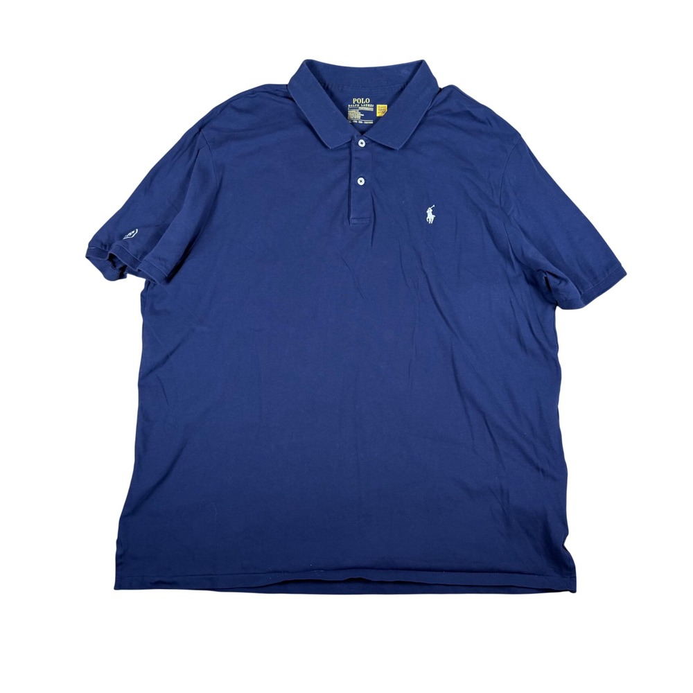 Polo Ralph Lauren Performance Tailored Fit Navy Blue Polo Shirt Mens XXL Logo